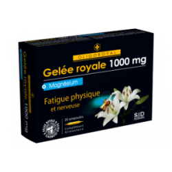 Gelée Royale - 1000mg - Oligoroyal - Magnésium - S.I.D. Nutrition - 20 Ampoules de 10ml