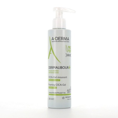 Dermalibour + Cica-Gel moussant, Assainissant - Flacon de 200ml - A-Derma