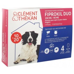 Fiprokil Duo - Antiparasitic - Dogs from 10 to 20 kg - Clément Thékan - 4 Pipettes