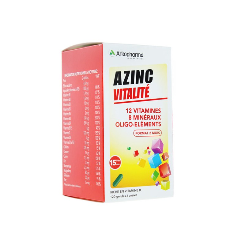 Azinc - Vitalité - Vitamine D - 60 Gélules