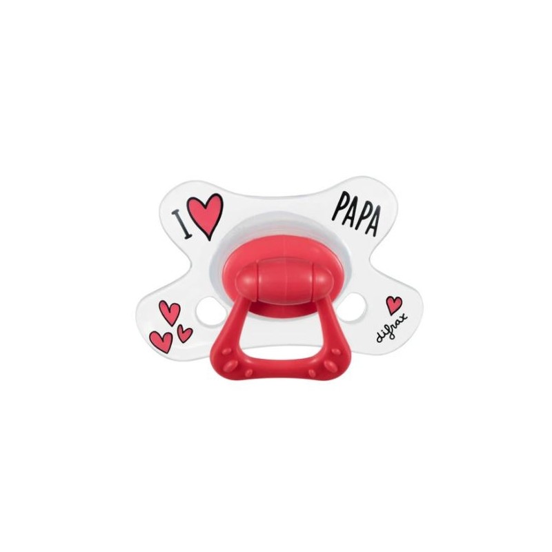 Natural Pacifier - I Love Papa - Difrax - + 12 Months