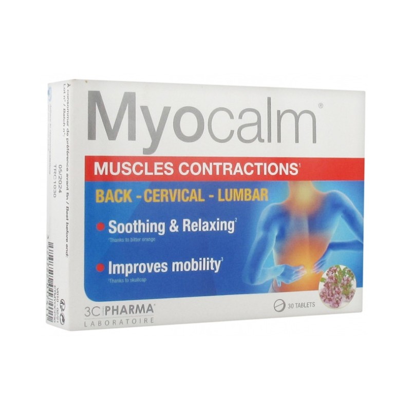 Myocalm - Contractions Musculaires - 3 Chênes Pharma - 30 comprimés