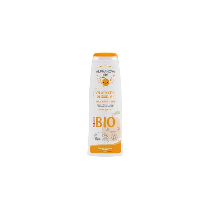Alphanova Kids - Gel Lavant Bio 3 en 1 - Pêche - 250 ml