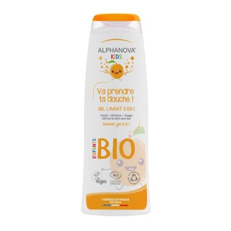 Alphanova Kids - Gel Lavant Bio 3 en 1 - Pêche - 250 ml