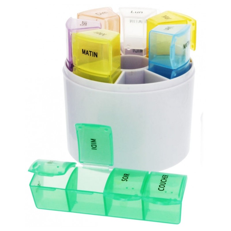Cylindrical weekly pillbox - Estipharm