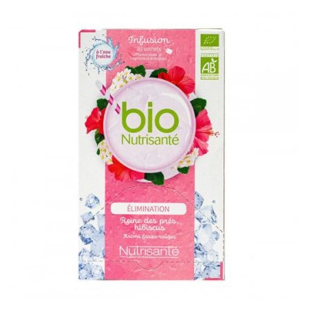 Infusion A L'Eau Fraîche Bio Elimination Nutrisanté, 20 Sachets