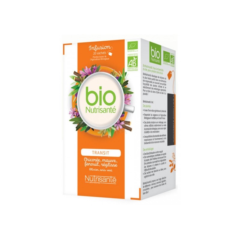 Transit Organic Infusion,  Nutrisanté, 20 Sachets