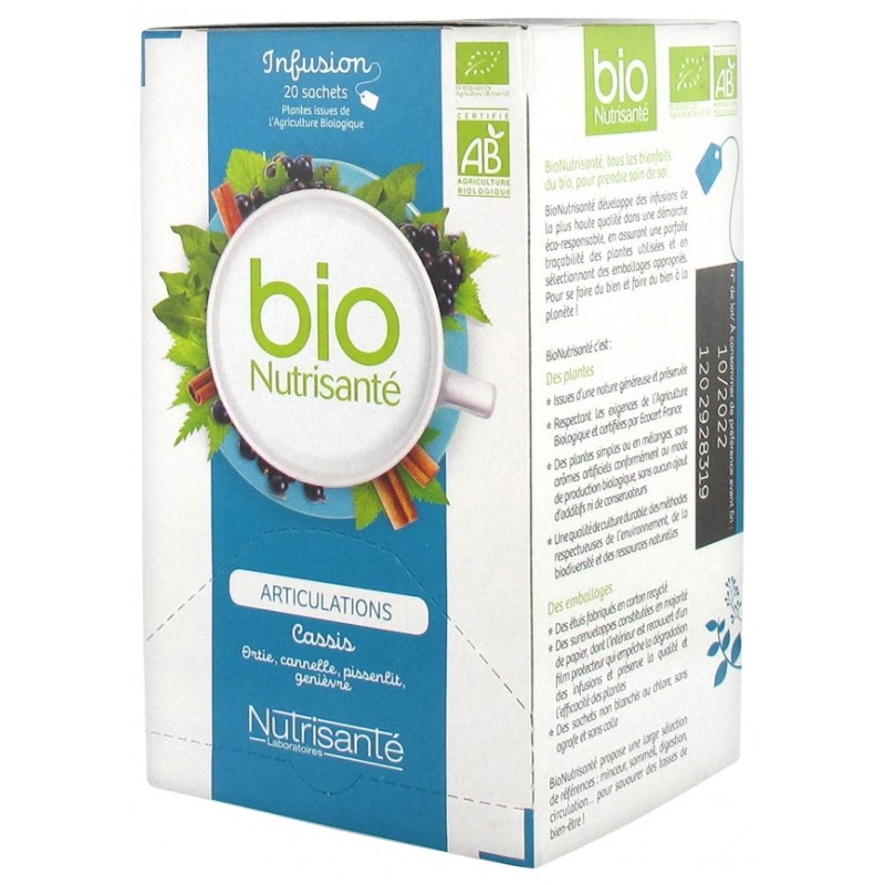 Infusion Bio Articulations Nutrisanté, 20 Sachets