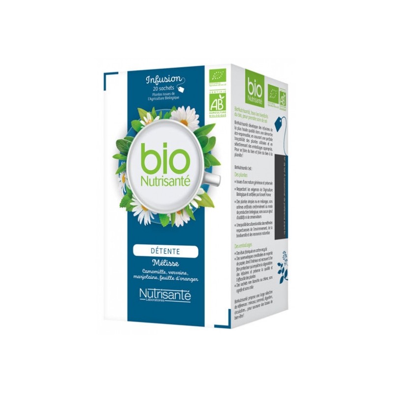 Infusion Bio Détente Nutrisanté, 20 Sachets