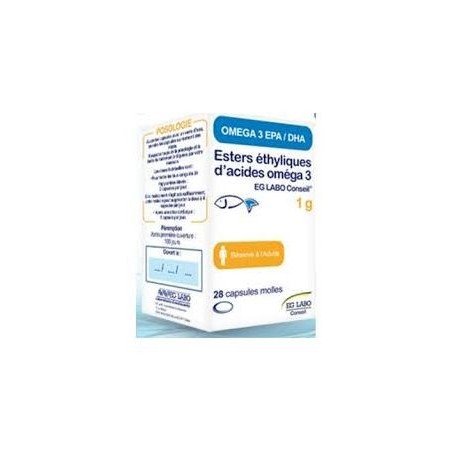Omega 3 ethyl esters - Omacor - EG Labo - 28 Capsules