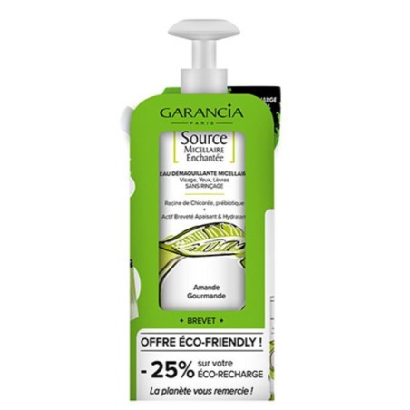 Source Micellaire Enchantée Eau Démaquillante Micellaire à l'Amande Douce - Garancia, 400 ml + Recharge