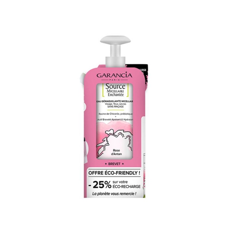 Source Micellaire Enchantée Micellar Cleansing Water with Rose of Yesteryear - Garancia, 400 ml + Refill
