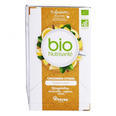 Infusion Bio Gingembre Citron Nutrisanté 20 sachets