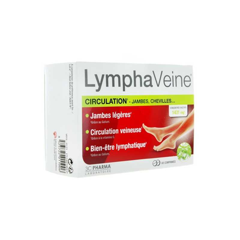Lymphaveine 3 Chênes, Boite de 60 Comprimés, Circulation Veineuse Lymphatique