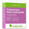 Compresses Gaze Hydrophile - 7,5 x 7,5 cm - 10 sachets de 2 - Marque Verte