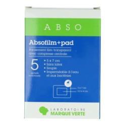 Transparent Adhesive Film Dressing - 5 x 7 cm - Green Mark - 5 Dressings