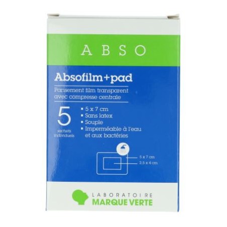 Transparent Adhesive Film Dressing - 5 x 7 cm - Green Mark - 5 Dressings