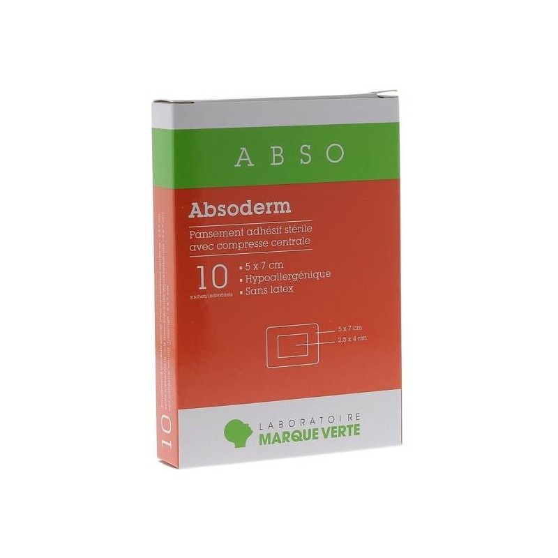 Sterile Adhesive Bandage - 5 x 7 cm - Green Mark - 10 bandages