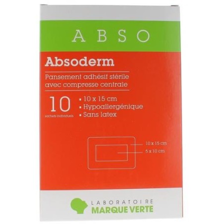 Sterile Adhesive Dressing - 10 x 15 cm - Green Mark - 10 dressings
