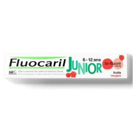 Fluocaril Red Fruits Junior Toothpaste for Child 6-12 Years, 75 ml - prevents cavities and strengthens enamel Fluocaril