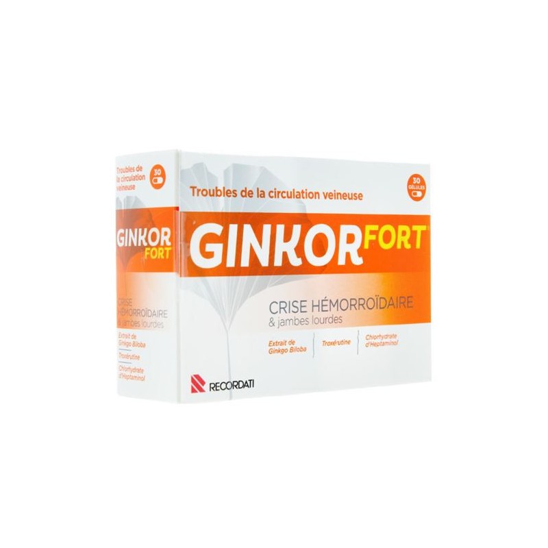 Hemorrhoids & Heavy Legs - Ginkor Fort - 30 Capsules
