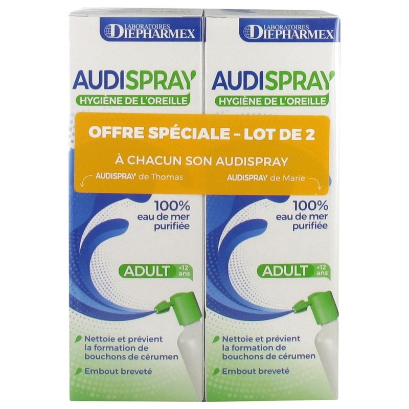 Hygiène de L'Oreille Adulte Audispray, 2x50ml