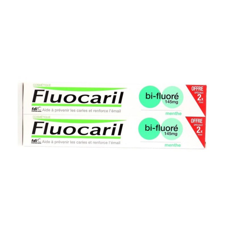 Toothpaste - Helps Prevent Cavities and Strengthens Enamel - Fluocaril - 2 x 75ml Fluocaril