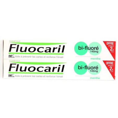 Dentifrice - Aide à Prévenir les Caries et Renforce l'Email - Fluocaril - 2 x 75ml