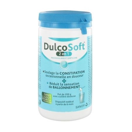 Dulcosoft - 2 en 1 - Constipation - Ballonnement - 200g