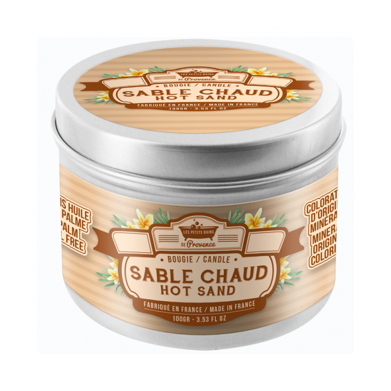 Bougie Sable chaud, les petits bains de provence, 100g