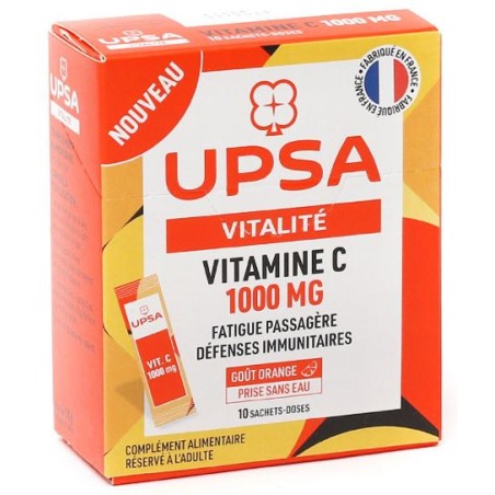 Vitamine C 1000mg - Vitalité - UPSA - 10 sachets doses