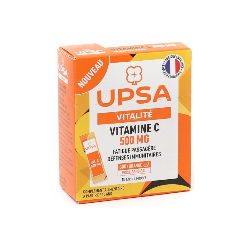 Vitamine C 500mg - Vitalité - UPSA - 10 sachets doses