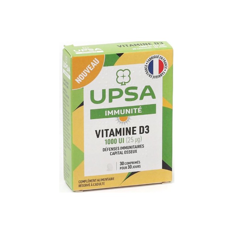 Vitamin D3 1000UI - Immunity - UPSA - 30 tablets