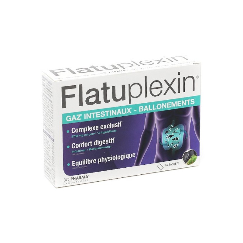 Flatuplexin 16 sachets for the treatment of Intestinal Gas, Bloating - 3C Pharma 3 Chênes