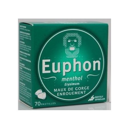 Euphon Without Sugar - Sore Throat - Hoarseness - 70 Lozenges