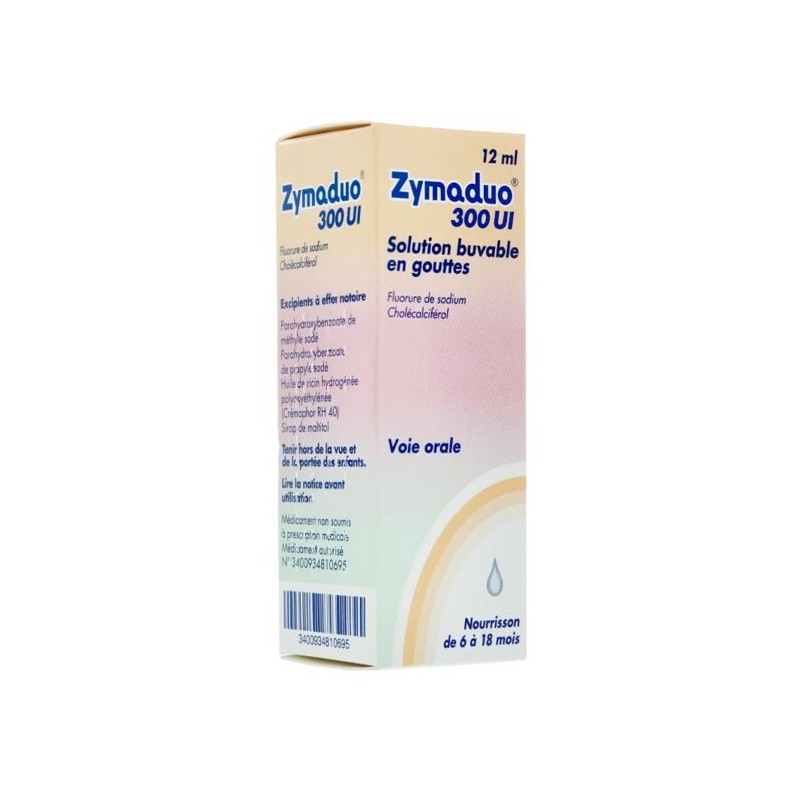  Zymaduo 300UI, Sodium fluoride, Vitamin D3, 12ml, Babies 6-18 months Zymaduo
