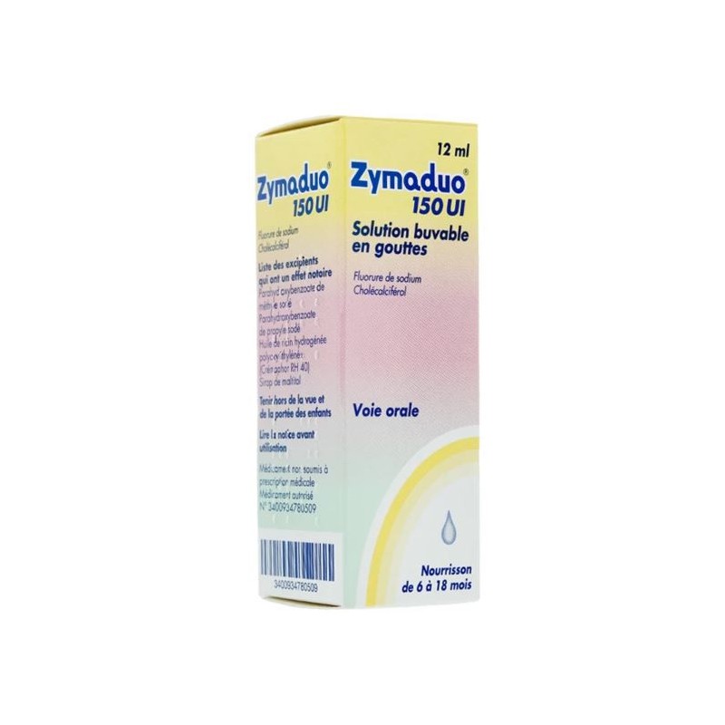 Zymaduo 150UI, Sodium fluoride, Vitamin D3, 12ml, Babies 6-18 months