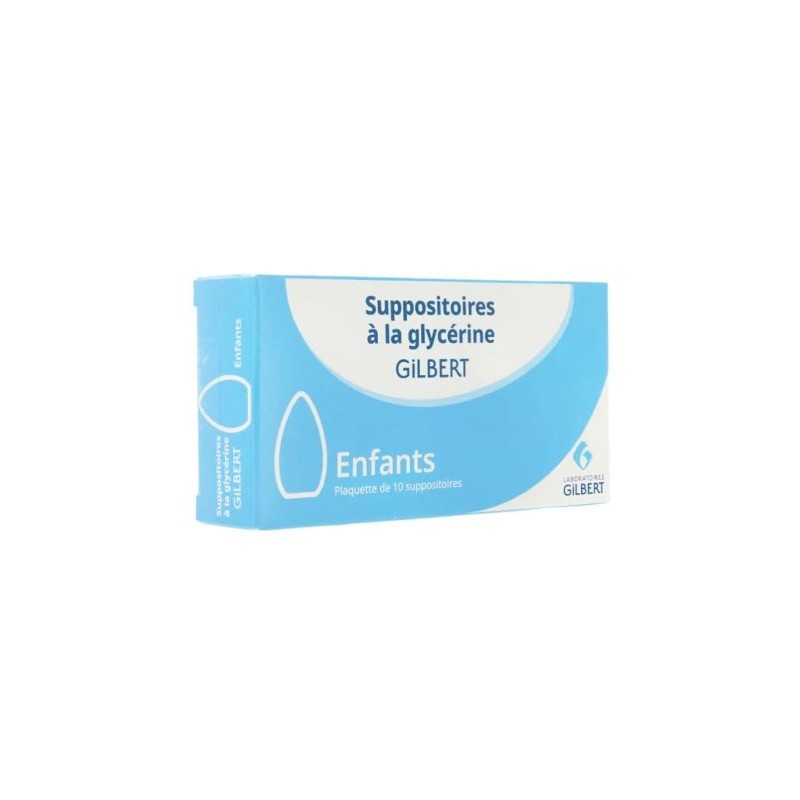 Suppositoire à La Glycérine Enfant - Gilbert - Constipation - Boite de 10