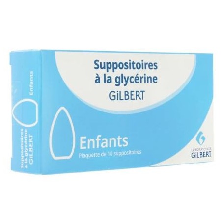 Suppositoire à La Glycérine Enfant - Gilbert - Constipation - Boite de 10
