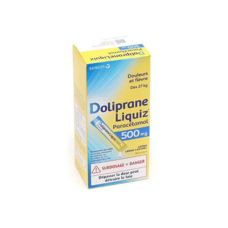 Doliprane Liquiz 500 mg - Douleurs & Fièvre - 12 sachets