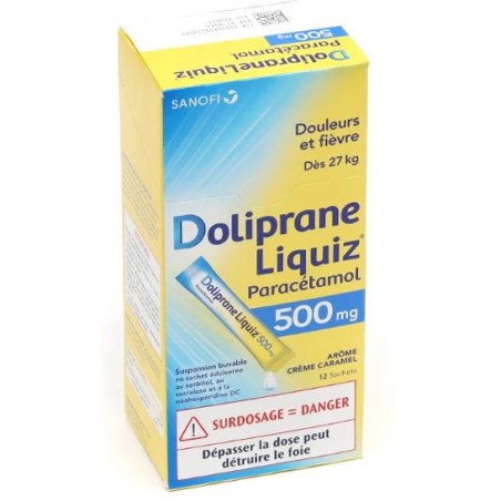 Doliprane Liquiz 500 mg - Douleurs & Fièvre - 12 sachets