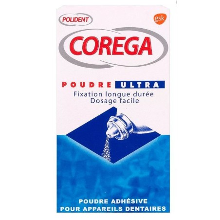 Ultra adhesive powder for dental braces - Corega - 40g Polident