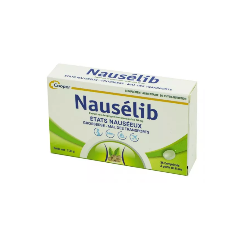  Nausélib - Nauseous states -Travel Sickness - Cooper - 36 tablets Cooper