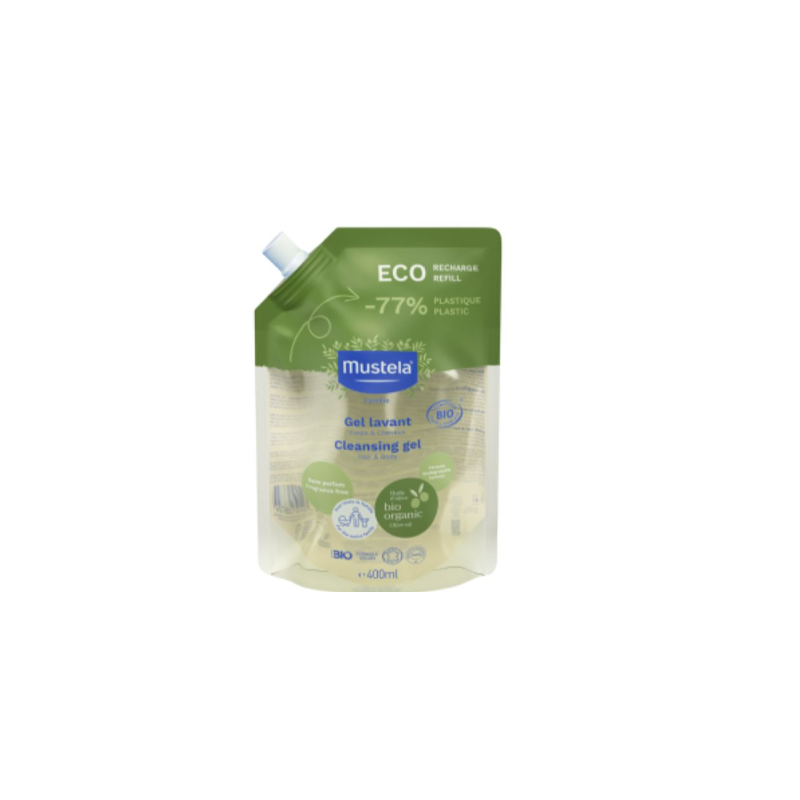 Organic Cleansing Gel - Fragrance Free - Mustela - Refill 400ml Mustela