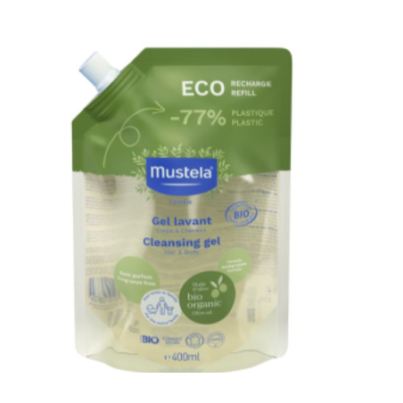 Organic Cleansing Gel - Fragrance Free - Mustela - Refill 400ml Mustela