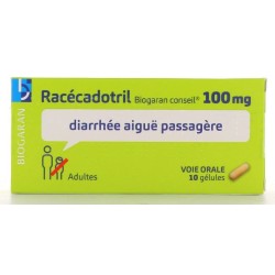Racécadotril Biogaran Conseils 100 mg - Diarrhée Aiguë -  10 gélules Adulte -Générique du Tiorfan