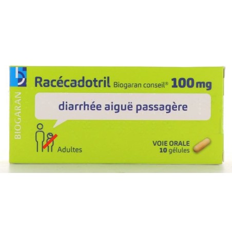 Racécadotril Biogaran Conseils 100 mg - Diarrhée Aiguë -  10 gélules Adulte -Générique du Tiorfan