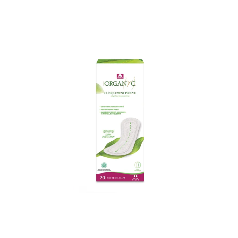  Organyc - Extra Long Organic Cotton Panty Liners - Box of 20 Unyque