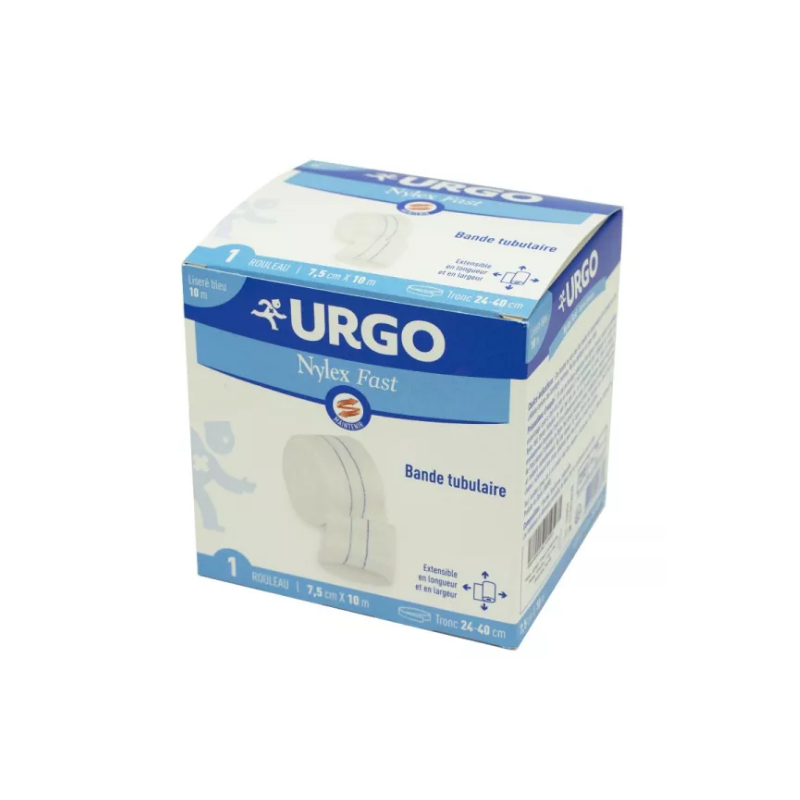 Nylex Fast Bleu - Bande Tubulaire - Urgo - 7,5cmx10m - 1 rouleau