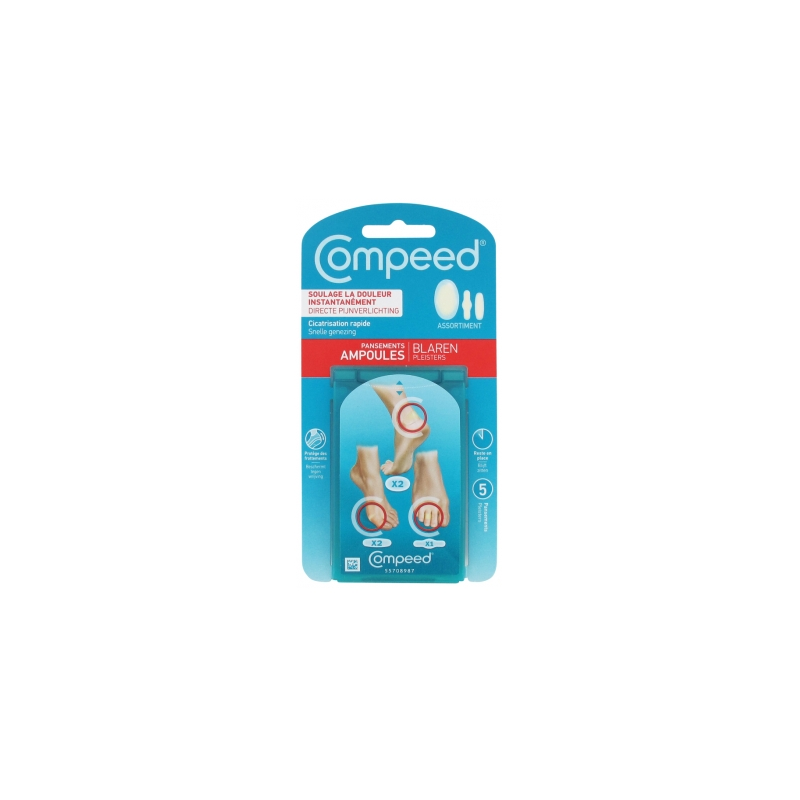 Pansements Anti-Ampoules - Soulage & Cicatrise - Compeed - 5 Pansements